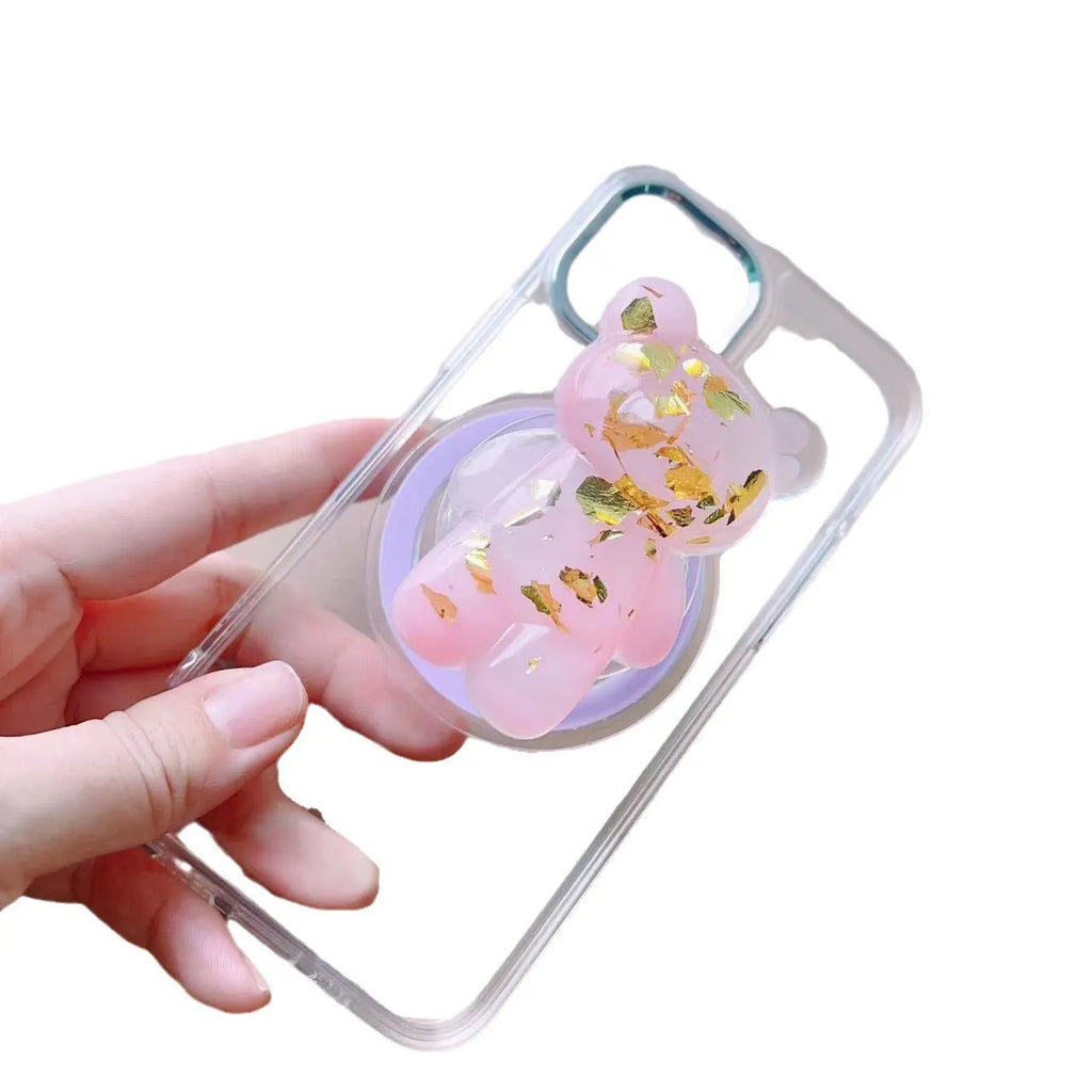 Pure black epoxy resin magnetic suction cup phone bracket with magnetic ring for car or desk mounting