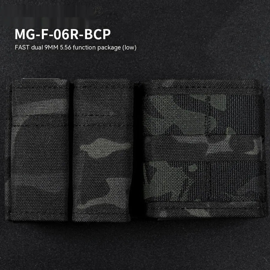 CS Tactical 9MM 556 Parallel MOLLE multifunction storage bag in black nylon with waist strap