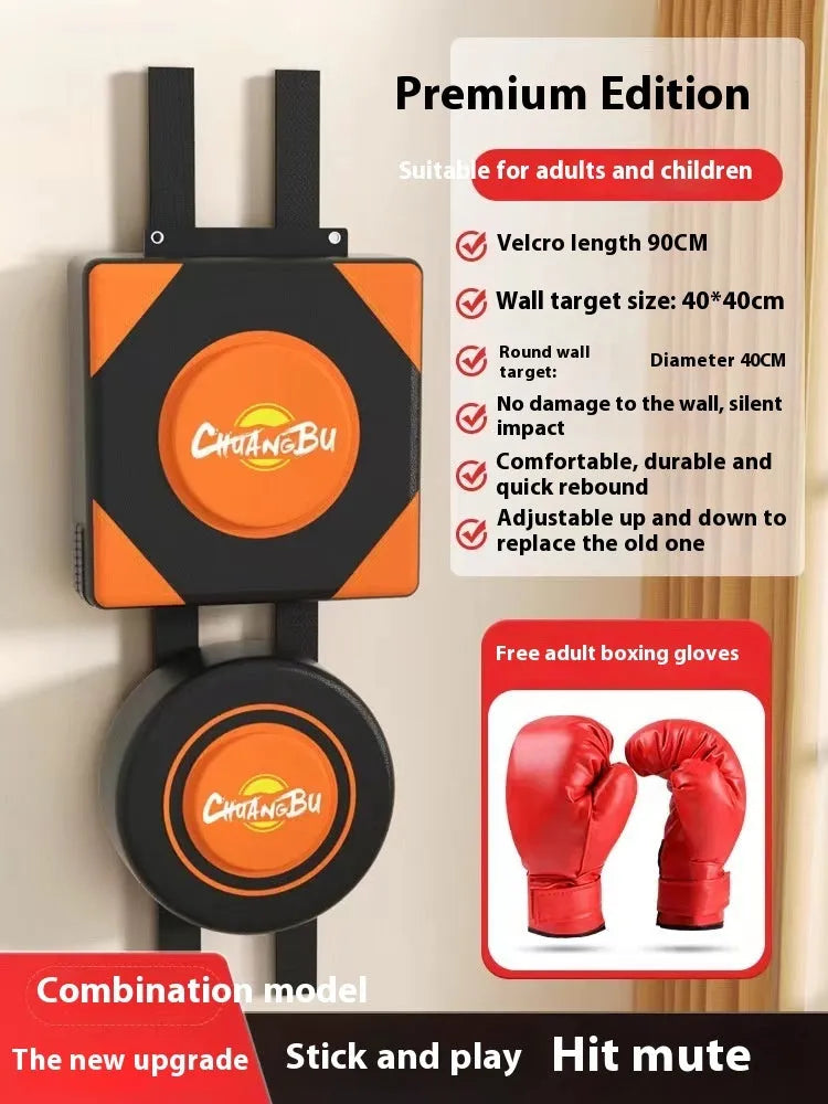 Wall-mounted boxing sandbag target hanging for home training with PU leather construction
