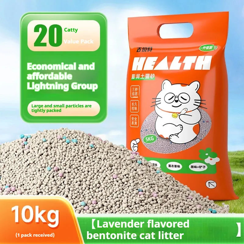Bentonite cat litter deodorant low dust lavender lemon original flavour 5kg 10kg 20kg bag