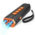 Three head ultrasonic dog trainer in grey orange or black orange colour.