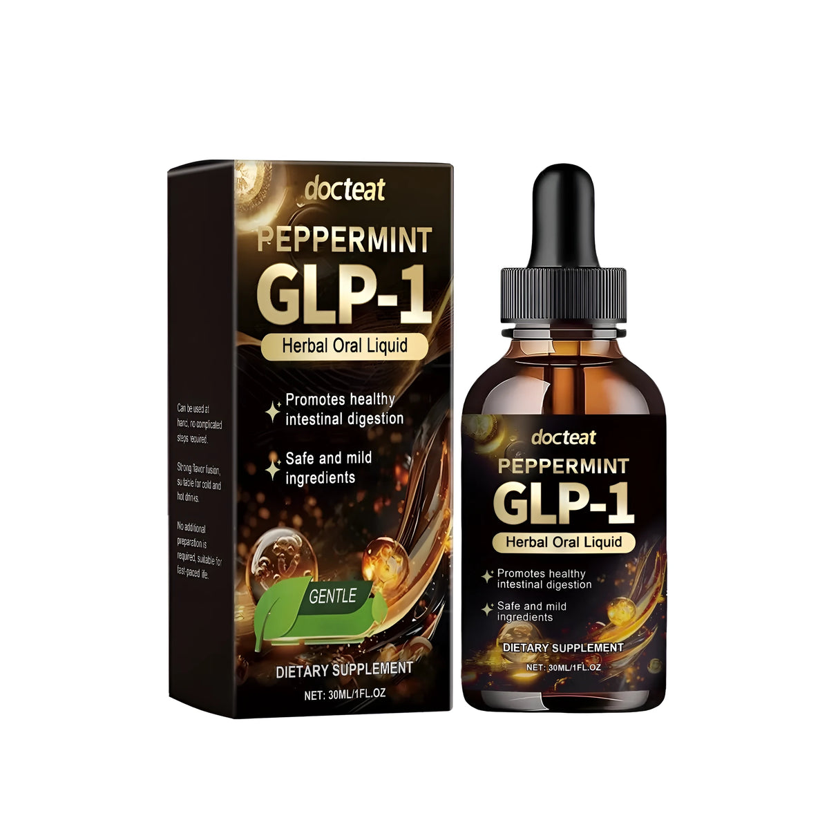 30ml Intestinal Health Care Drops bottle with traditional Chinese medicine extract and curcumin supplement