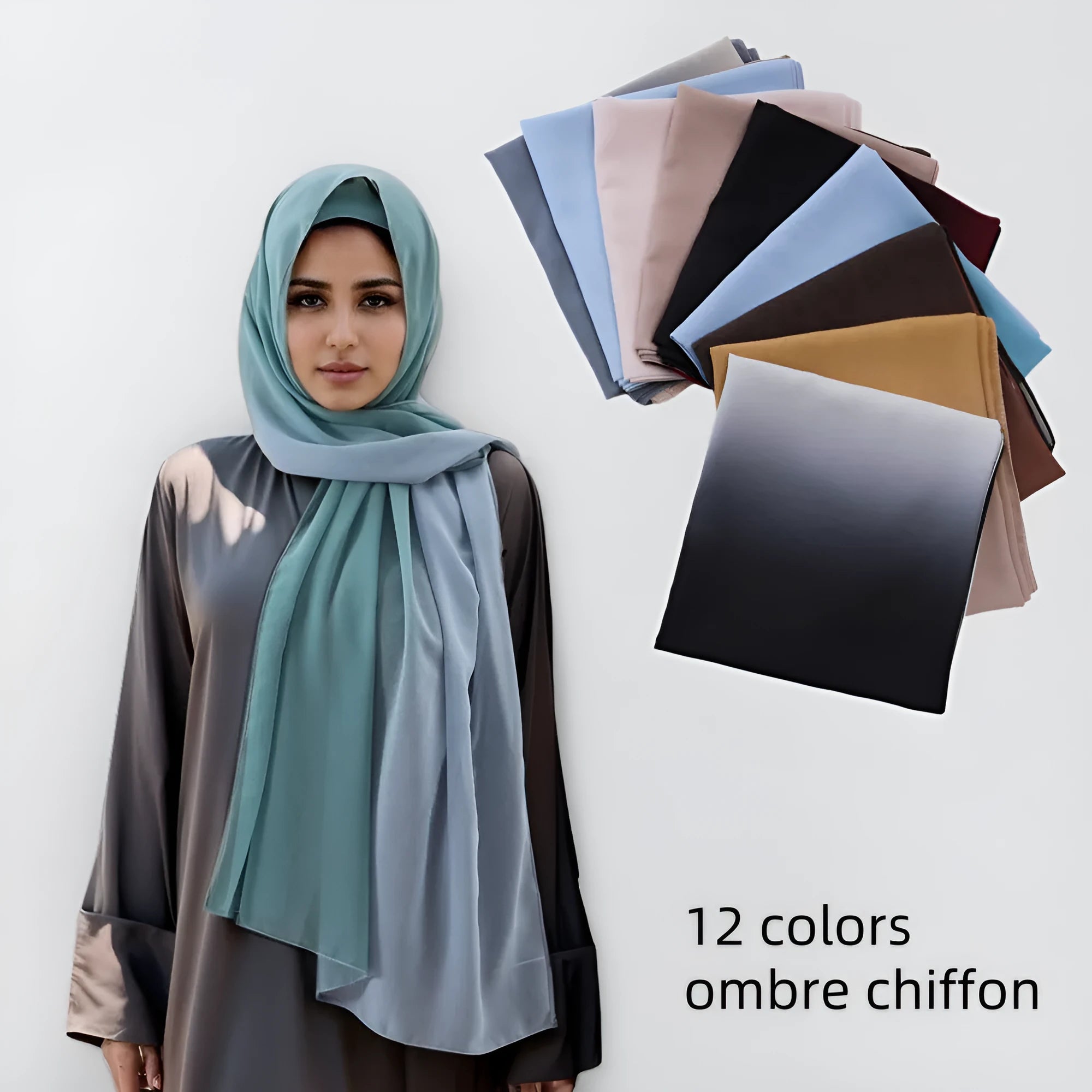 Women's chiffon ethnic scarf in Pu long design showing length and lightweight fabric texture