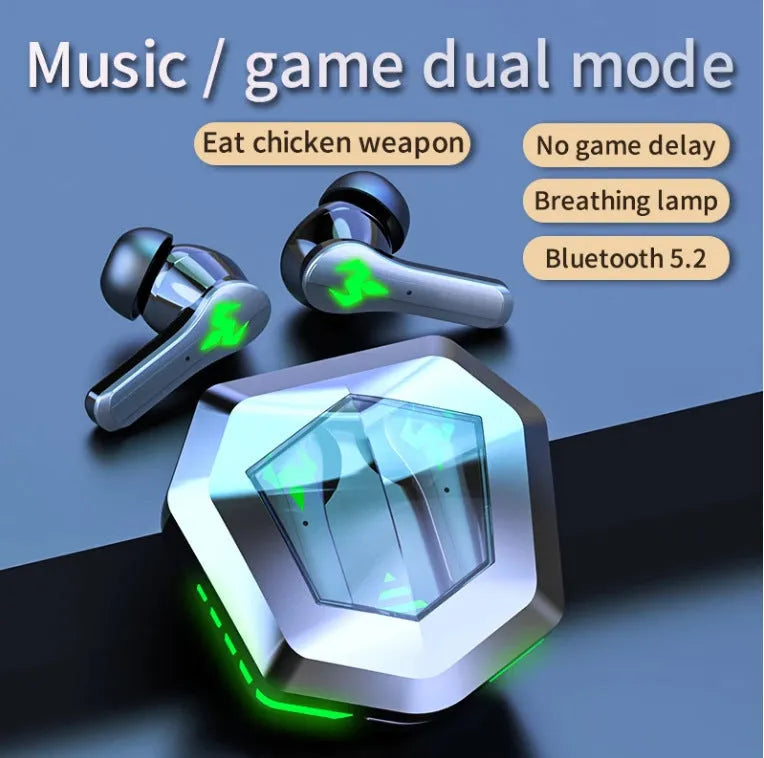 Black N35 gaming Bluetooth wireless in-ear headset with earplugs