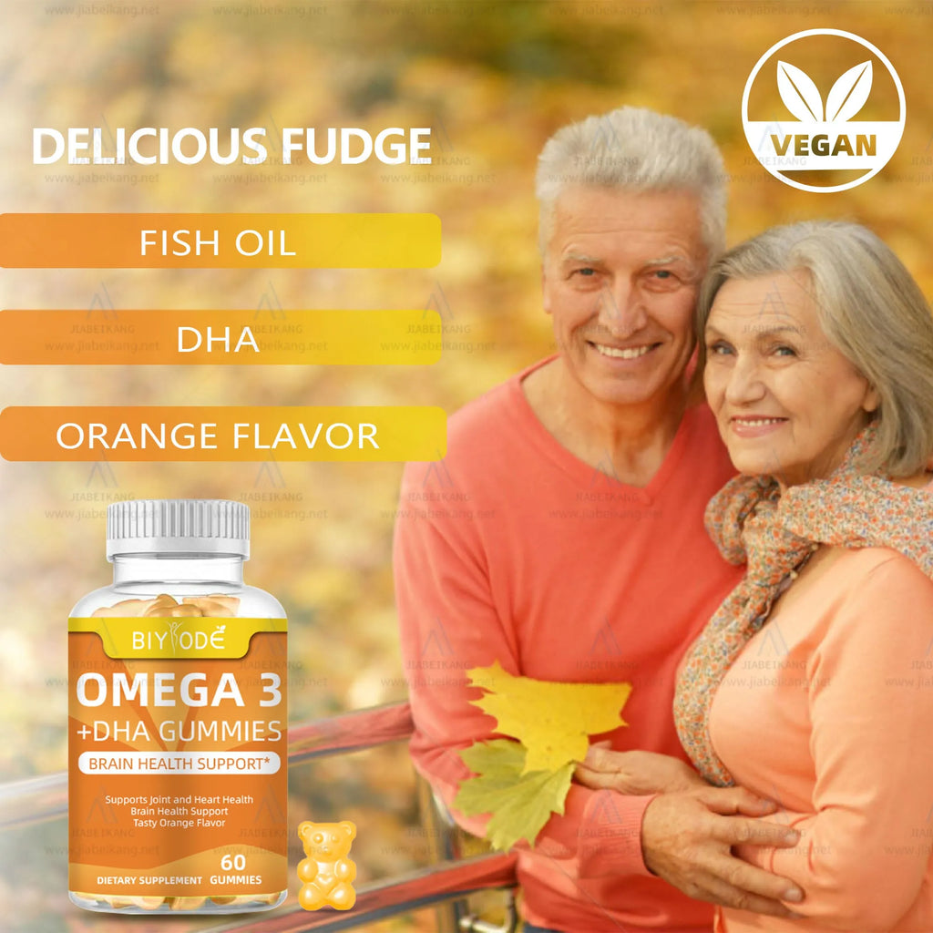 Bottle of DHA algae oil gummies for kids – plant-based brain support gummy candies