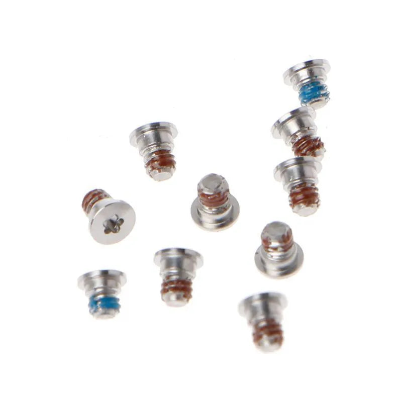 Ten small metal replacement screws for Apple MacBook Pro A1502, A1398, and A1425 bottom shell.