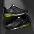 Popcorn breathable mesh running shoes in white black and green gray and orange colour options with round toe design