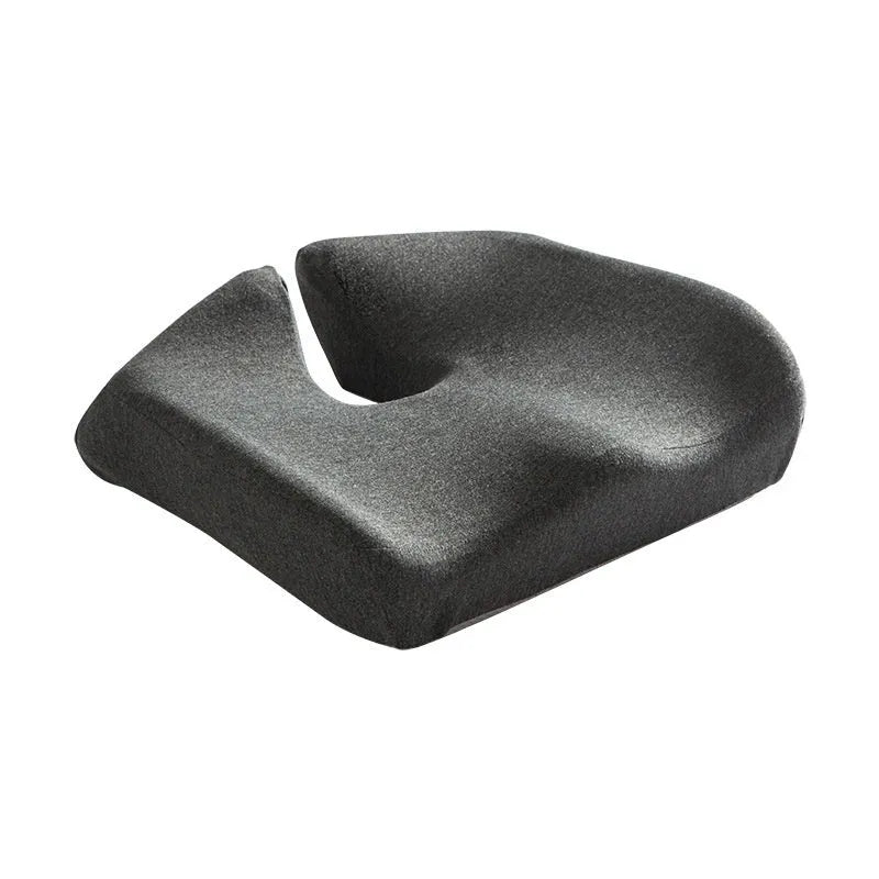 A solid-colour memory foam office chair cushion measuring 36x40x11 cm on a desk chair.