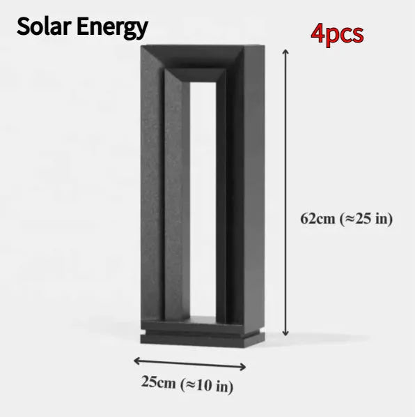 Geometric abstract art outdoor garden landscape lamp in stainless steel and acrylic construction