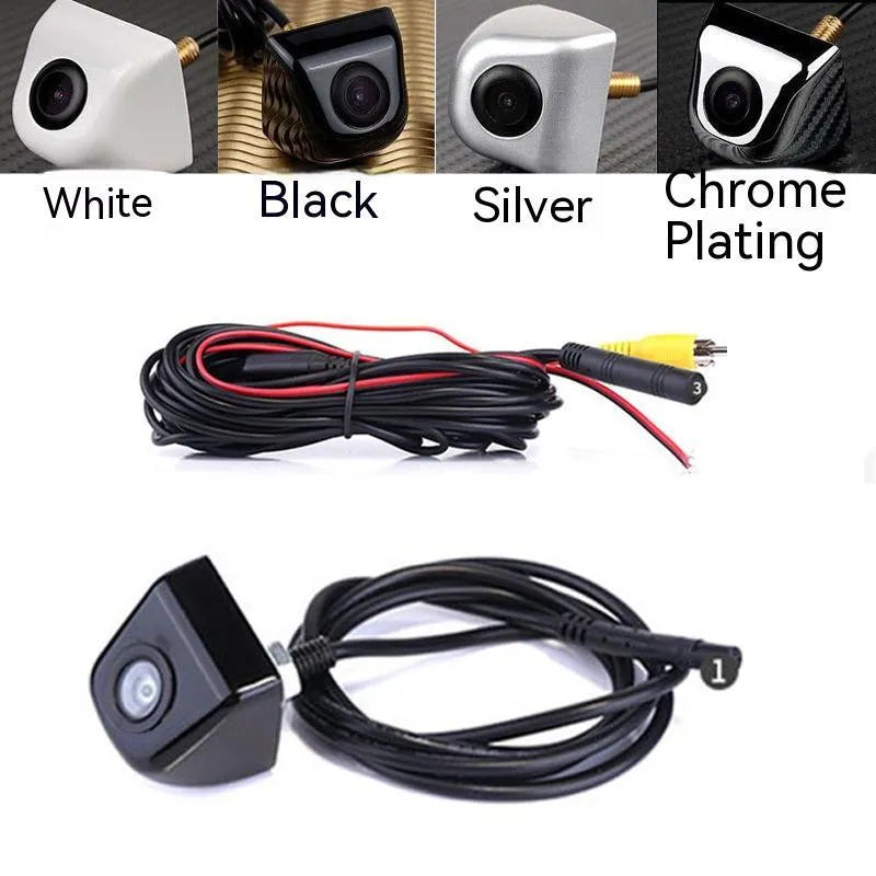 HD car night vision waterproof rearview camera with metal shell in black silver chrome or white