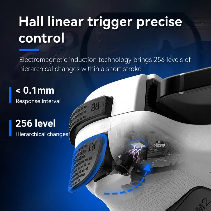 D11 wireless Bluetooth game controller in black with stretch handle, Hall trigger, and USB Type-C port