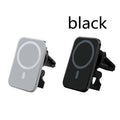 Magnetic car wireless charger 15W with aluminium alloy body and N52 magnet, black model on car air outlet vent