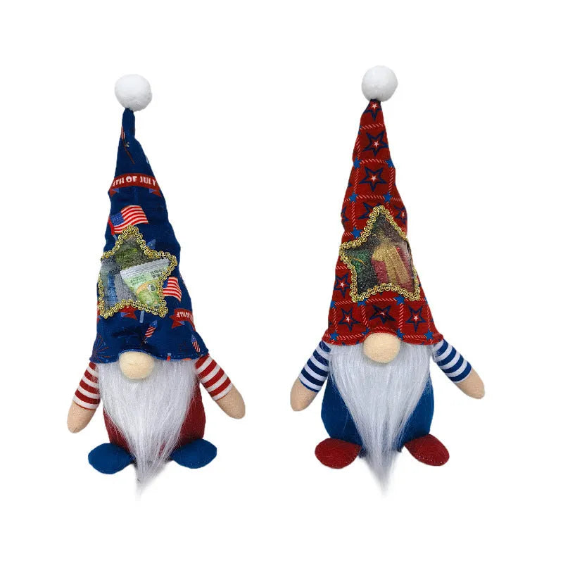 Two faceless Rudolf baby doll cloth ornaments measuring 32cm by 12cm for Christmas decoration