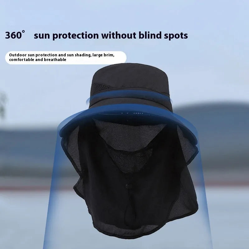 Men's adjustable polyester fisherman hat with wide brim for sun protection