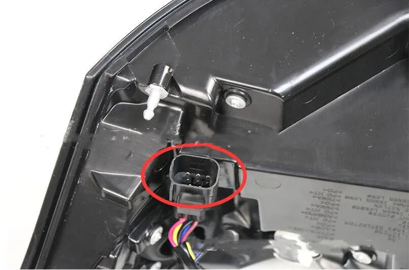 Pair of LED rear bumper brake light units for car taillight replacement.