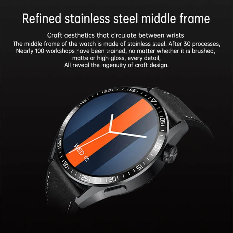 GS3 Max smartwatch in black or silver on silicone strap, showing 1.35-inch IPS screen displaying health stats.
