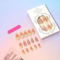 TY-318 fake nails set with 3D cartoon flower designs on plastic wearable armour pieces