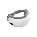White rechargeable eye massager with airbag pressure and hot compress functions for eye fatigue relief