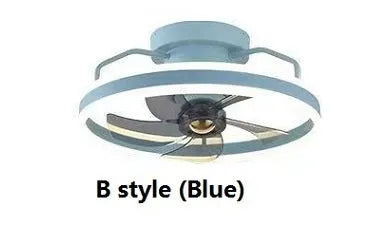 Modern ceiling fan lamp with light showing white finish and acrylic shade