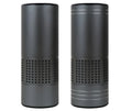Aluminium alloy car air purifier with digital display showing air quality, temperature, and humidity readings.