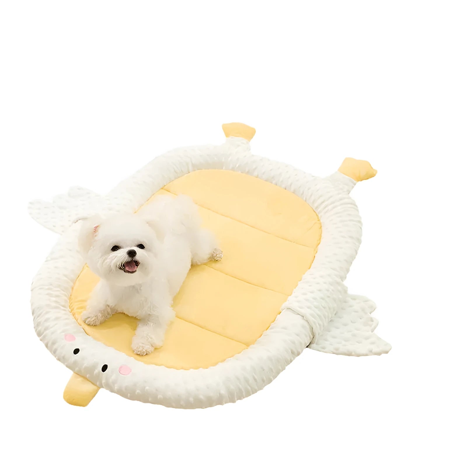 Bedsure medium grey orthopedic dog bed with removable plush cover measuring 55cm by 40cm