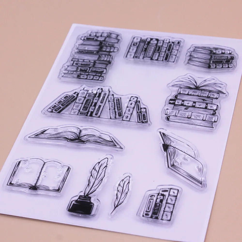 White silicone stamp with seal pattern measuring 11 by 16 cm with transparent self-adhesive backing