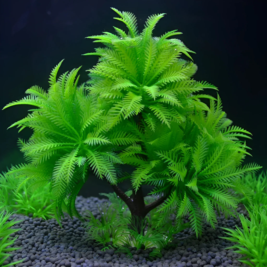 15cm artificial aquarium plant in green or pink plastic water grass tree style for fish tank landscaping
