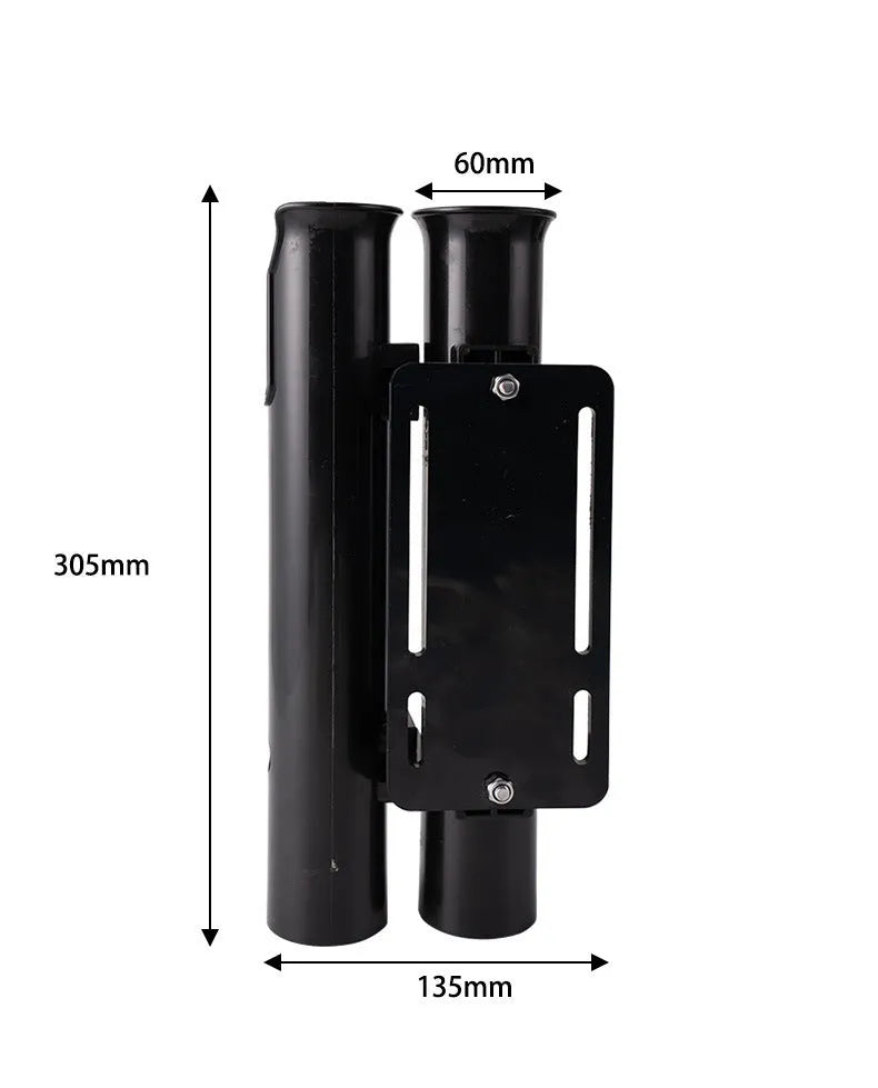 Carbon motorcycle and bicycle fishing rod rack with plastic frame and clamp mechanism