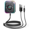 Black Bluetooth receiver MP3 player with noise reduction adapter and TF card slot, 40.5mm by 45.7mm