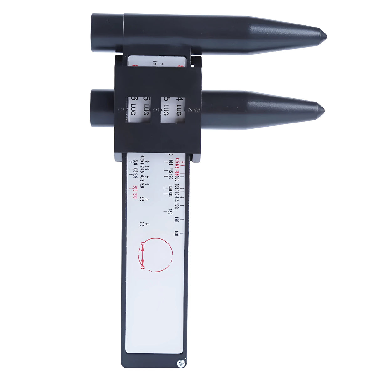 Digital electronic caliper measuring tool with plastic housing for hole distance measurement