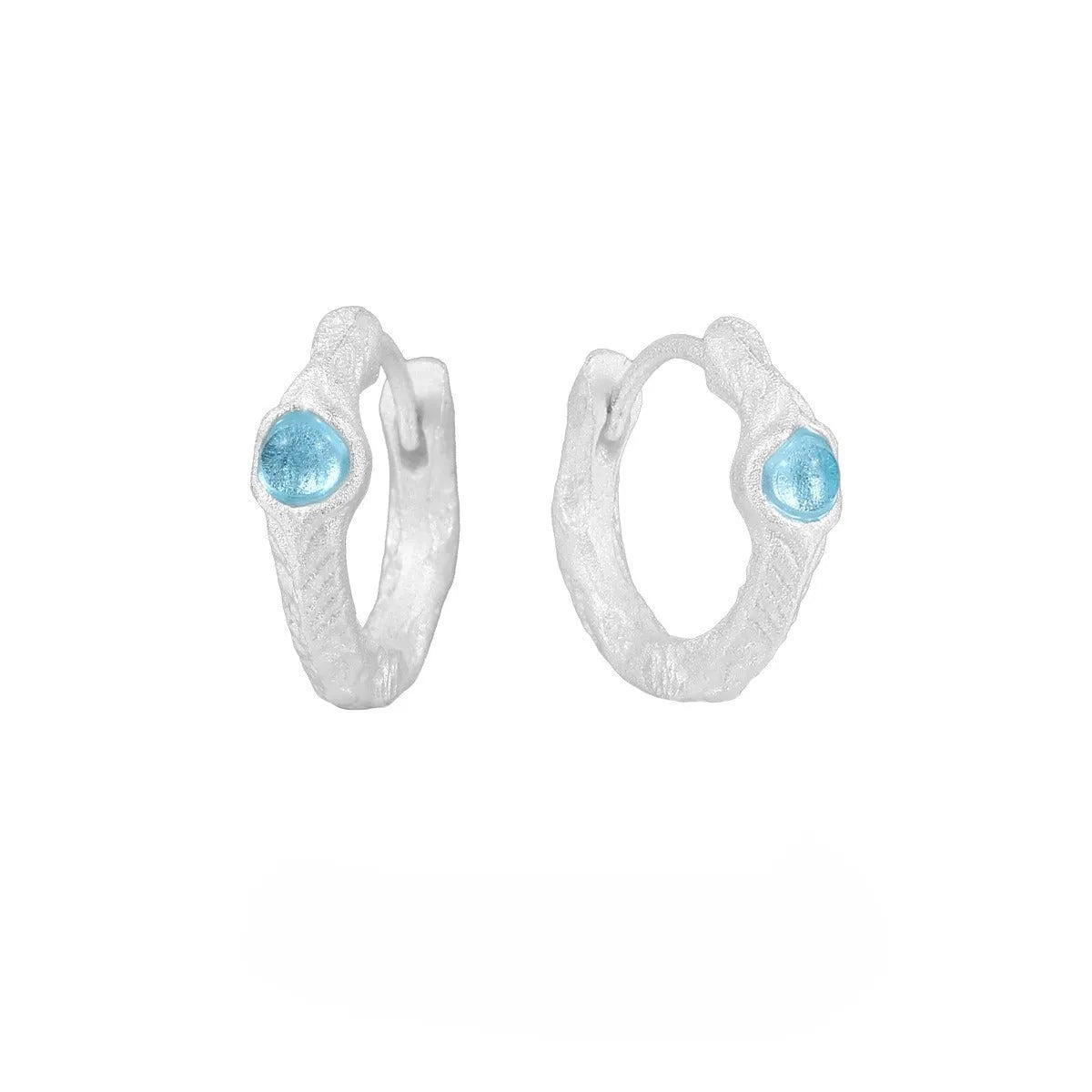 925 silver geometric circle ear clip jewellery in burnt silver colour for women