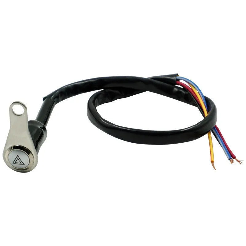 Black stainless steel double flashing motorcycle switch with light ring and 7mm aperture