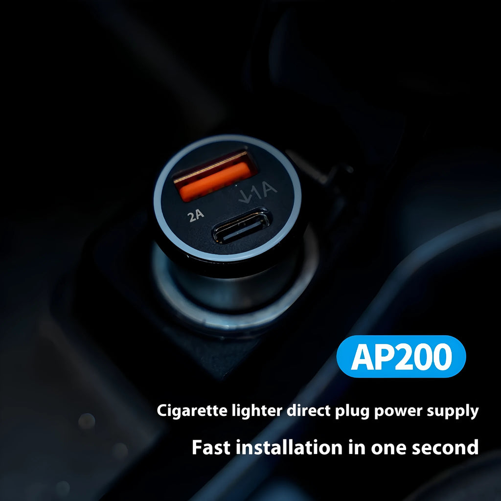 Black car charger GPS tracker locator device with ABS plastic construction
