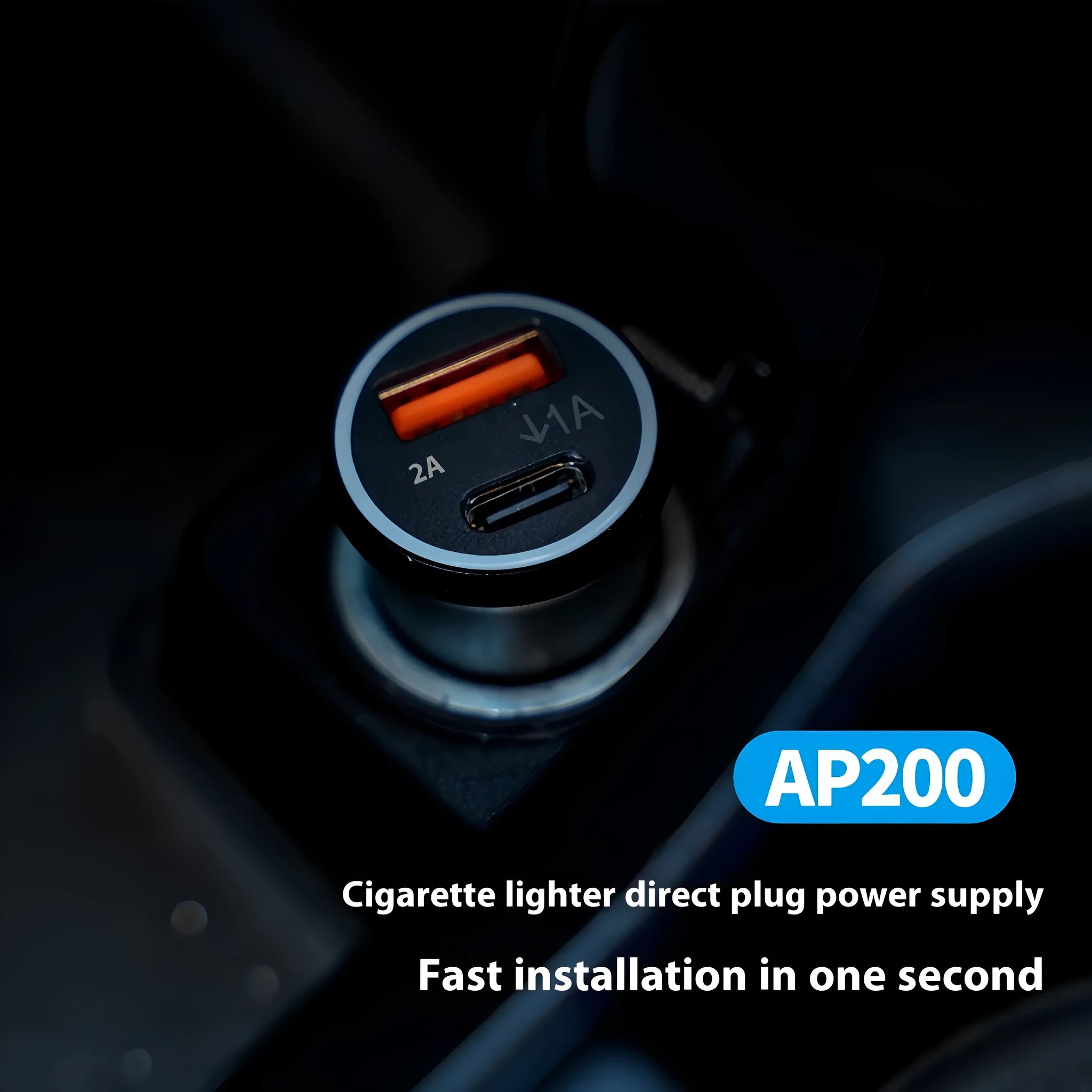 Black car charger GPS tracker locator device with ABS plastic construction