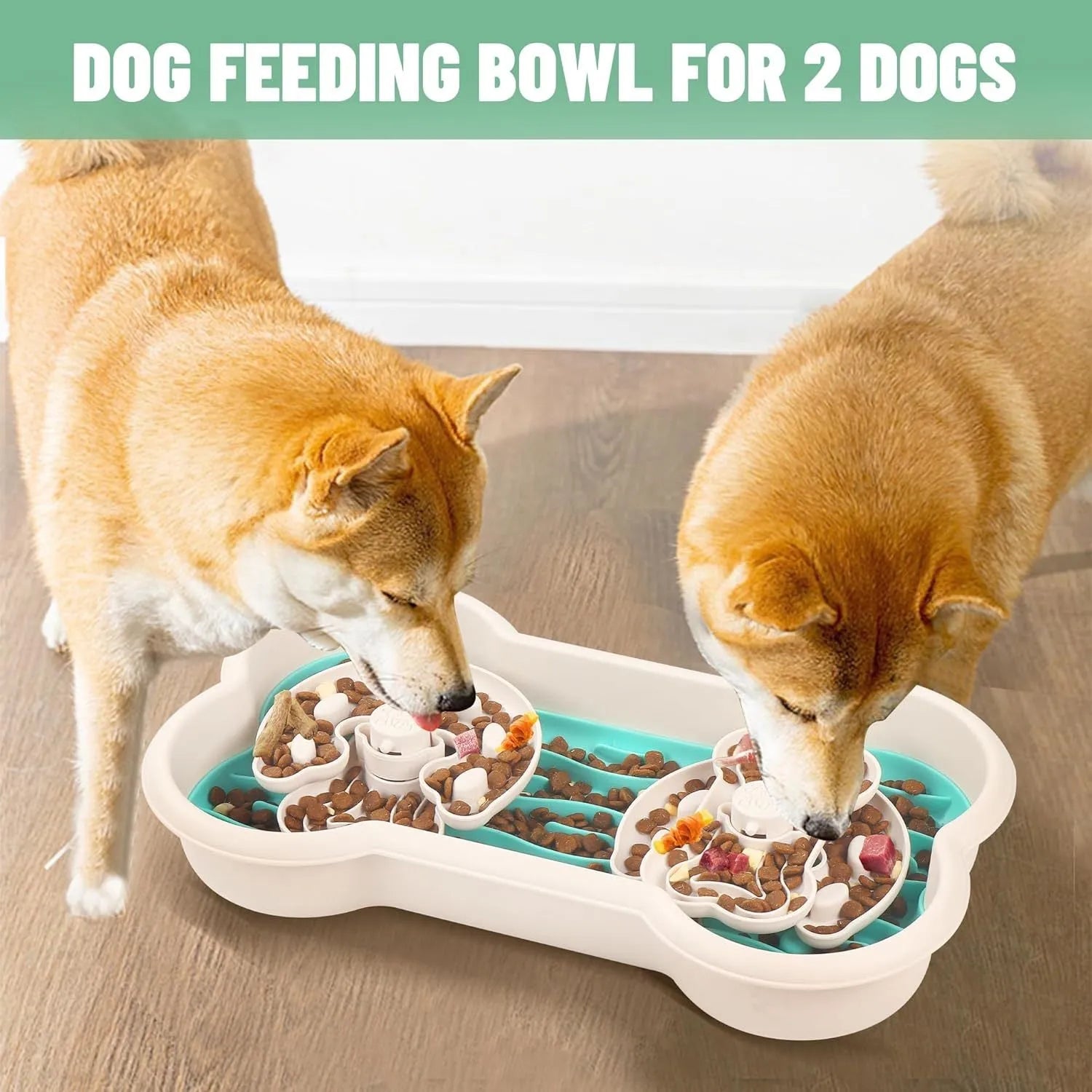 Green pink and yellow 3-in-1 slow feeder dog bowls with wave and hump designs for large breed anti choking feeding