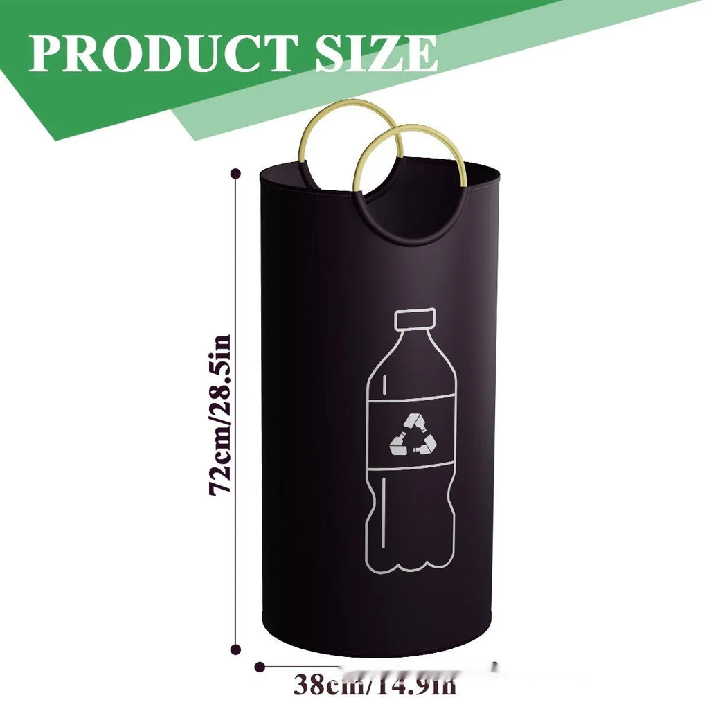 Round portable outdoor trash can with 38cm diameter and 72cm height, made from PP plastic
