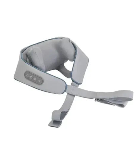 Creamy white rechargeable shoulder and neck massager with infrared physiotherapy function