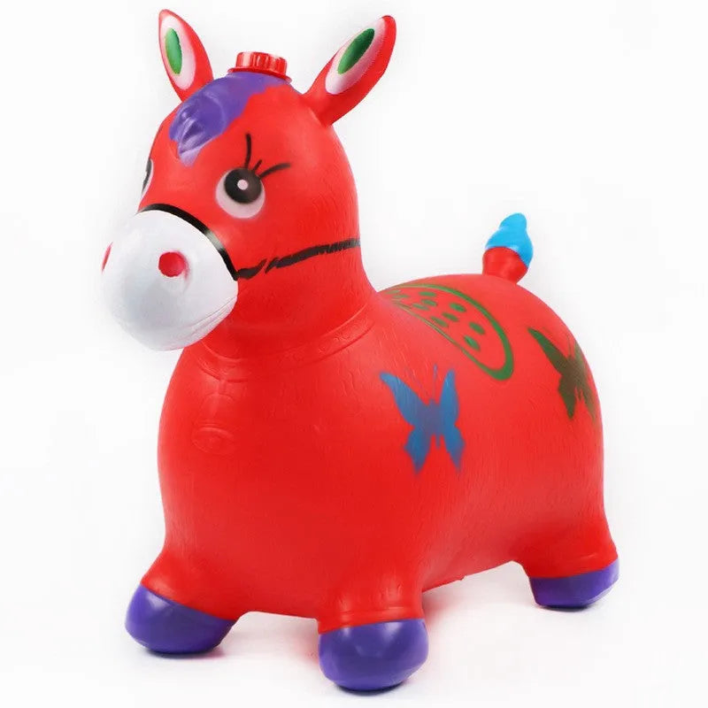 Children's inflatable PVC jumping horse, 58 x 50 x 28cm, plus-sized thickened bouncy vaulting horse toy
