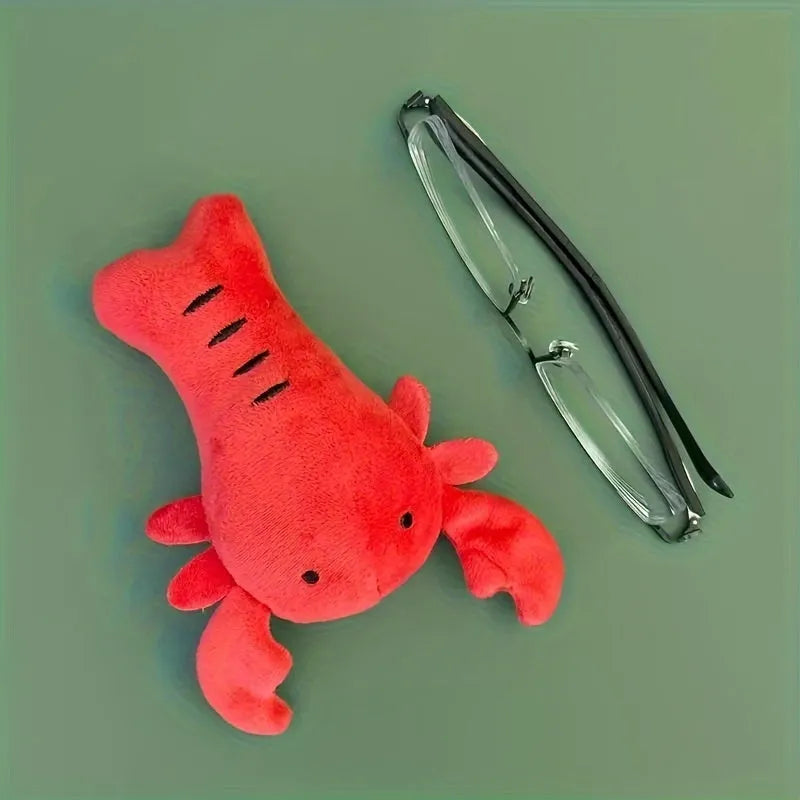 Red squeaky lobster stuffed dog toy for small and medium breed dogs