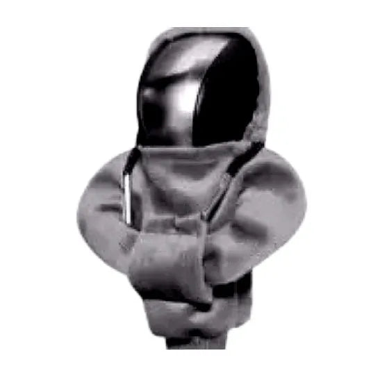 Cloth car gear shift knob cover in various colours showing its 13cm by 8cm size
