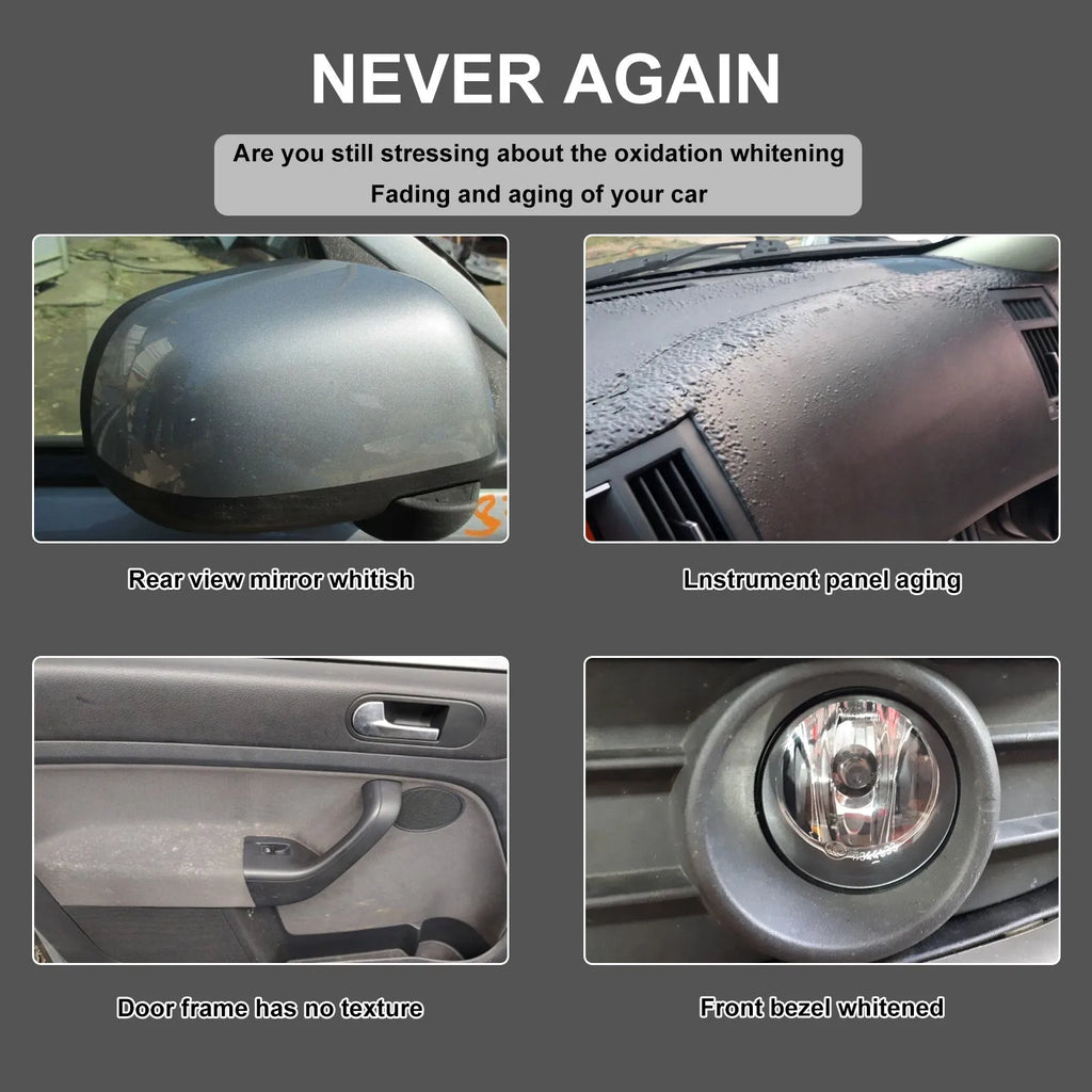 100ml car plastic renovation agent set with sponge and cloth for automotive interior plastic cleaning