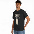 Straight-cut cotton summer t-shirt in black, green, or white with short sleeves.