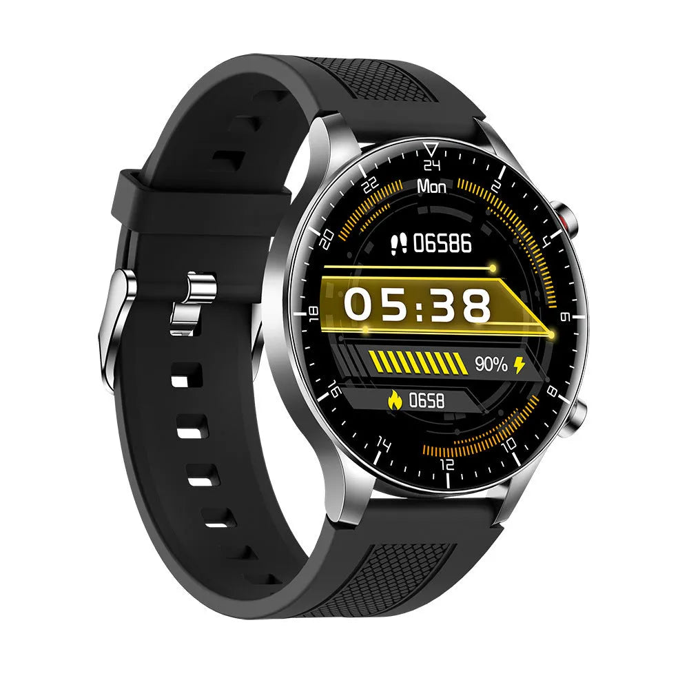 Pink smart watch with heart rate and blood oxygen monitoring on a TFT screen with silicone band and zinc alloy dial