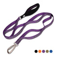 Scalable dog leash rope in army green, grey blue, grey orange, purple, or black red, sizes M and L.