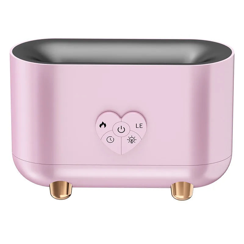 Creativity simulation fire love flame humidifier in white with USB cable and remote control