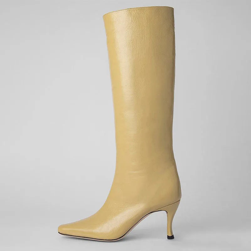 Women's square toe cowboy boots in microfiber, shown in a selection of available colours.