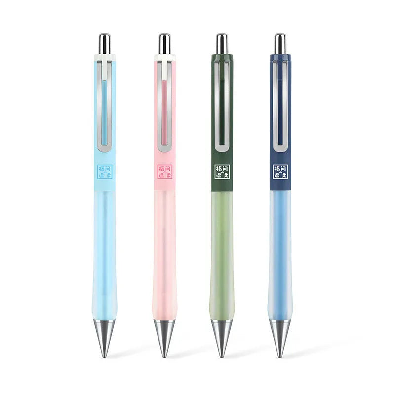 Plastic soft grip mechanical pencil with 0.5mm lead and free-cutting mechanism on card pack