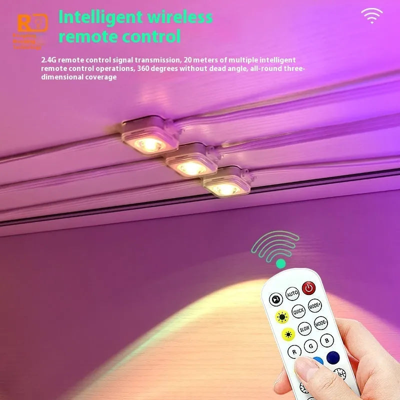 Outdoor eaves light string with planets design and remote control for intelligent graffiti lighting effects