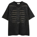 Skull pattern printed cotton t-shirt in loose fit with drop shoulder sleeves