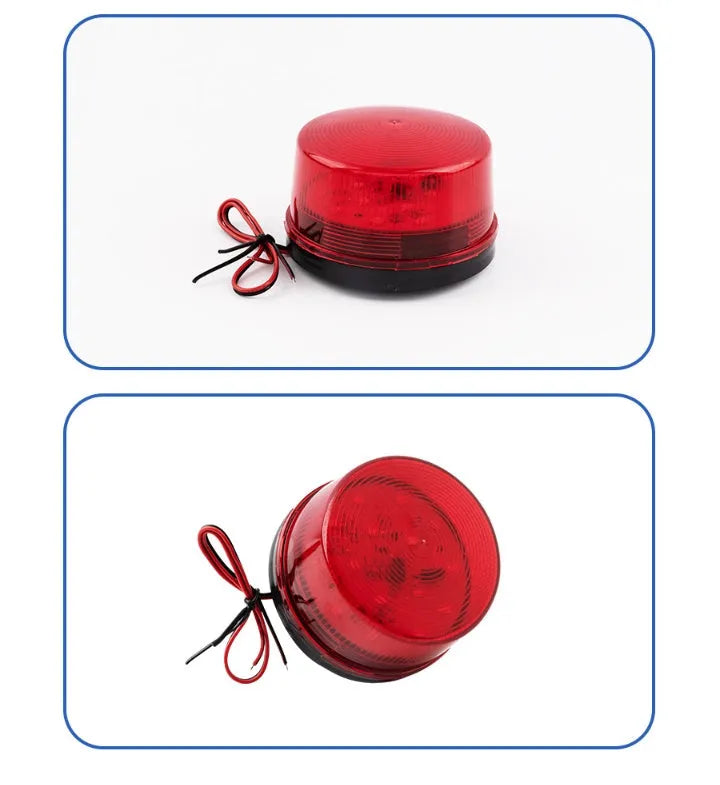 Ji'an HC-79 24V warning alarm light with strobe and siren, red yellow blue green options, 73mm diameter.